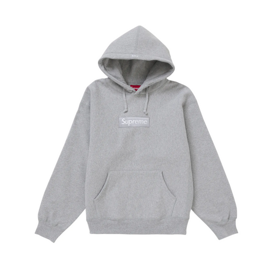 Supreme Box Logo Hooded Sweatshirt, Heather Grey- Global Hype