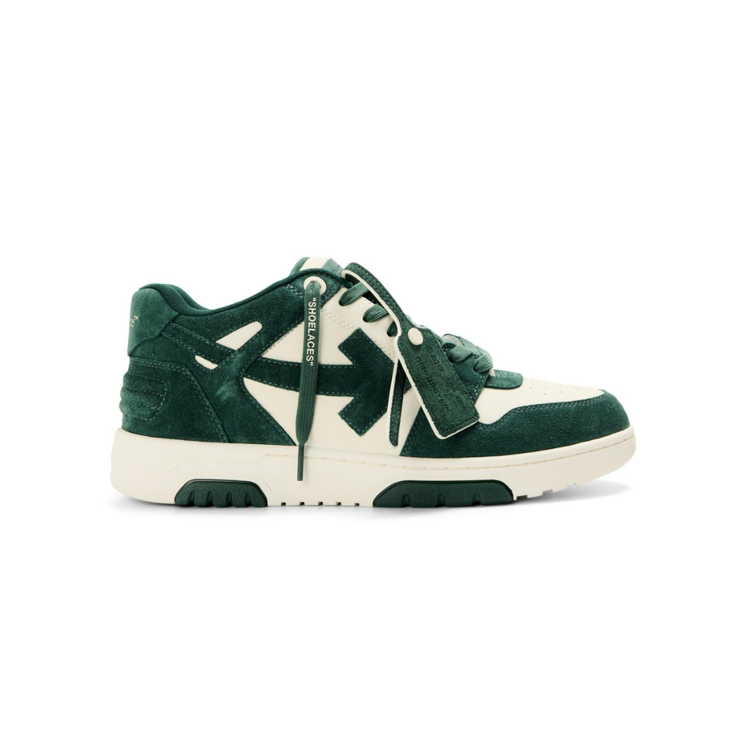 Off-White Out Of Office Jet Green Ecru Suede - Sneakers